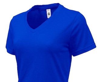 Ladies V-Neck 70/30 Blend Shirt: Sublimation, Screen Printing