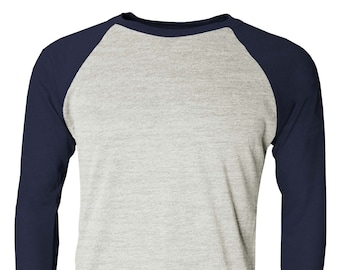 Sublimation Blank Raglan: Unisex 3/4 Sleeve Baseball T-Shirt