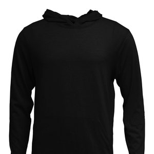 Long Sleeve Hooded Sublimation Shirt: 70/30 Blend, Soft Feel