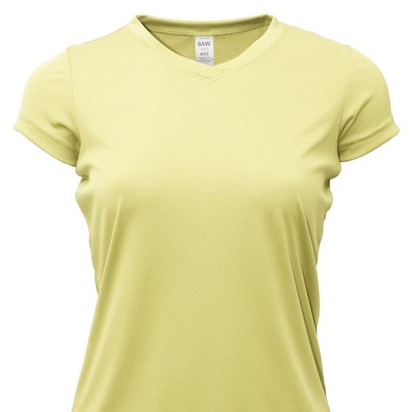 Ladies 100% Polyester Blank V-Neck, Ladies Sublimation Blank, Light Colors, Colored Sublimation Shirt