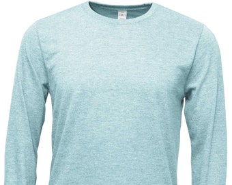 Sublimation Blank Long Sleeve T-Shirt:  70/30 Polyester Cotton Blend
