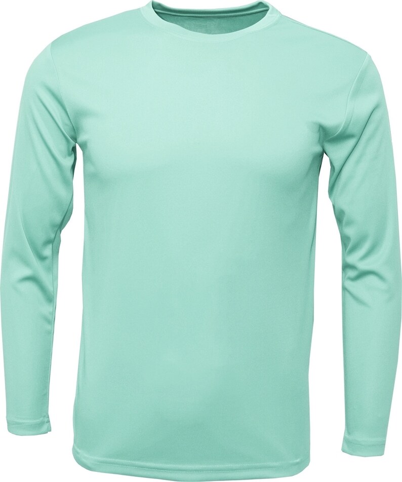 May include: A light green long-sleeved t-shirt.