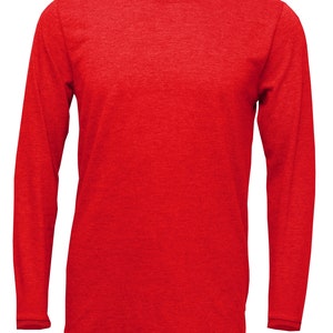 Peut inclure: Un t-shirt rouge &agrave; manches longues avec une texture chin&eacute;e.