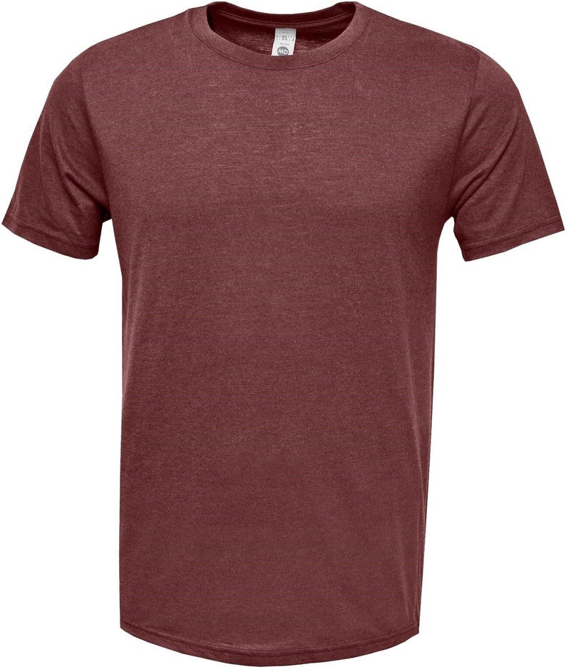 May include: A maroon short-sleeved t-shirt made of a soft, comfortable fabric.