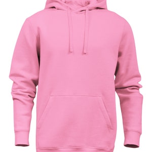K&ouml;nnte beinhalten: Ein rosa Kapuzenpullover mit einer Tasche auf der Vorderseite.
