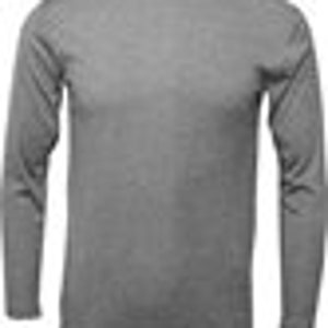 May include: A long-sleeved, gray t-shirt made of a soft, comfortable fabric.