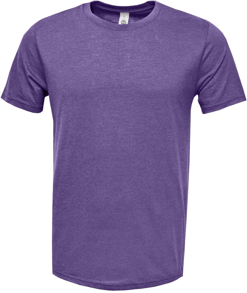 May include: A purple short-sleeved t-shirt made of a soft, comfortable fabric.