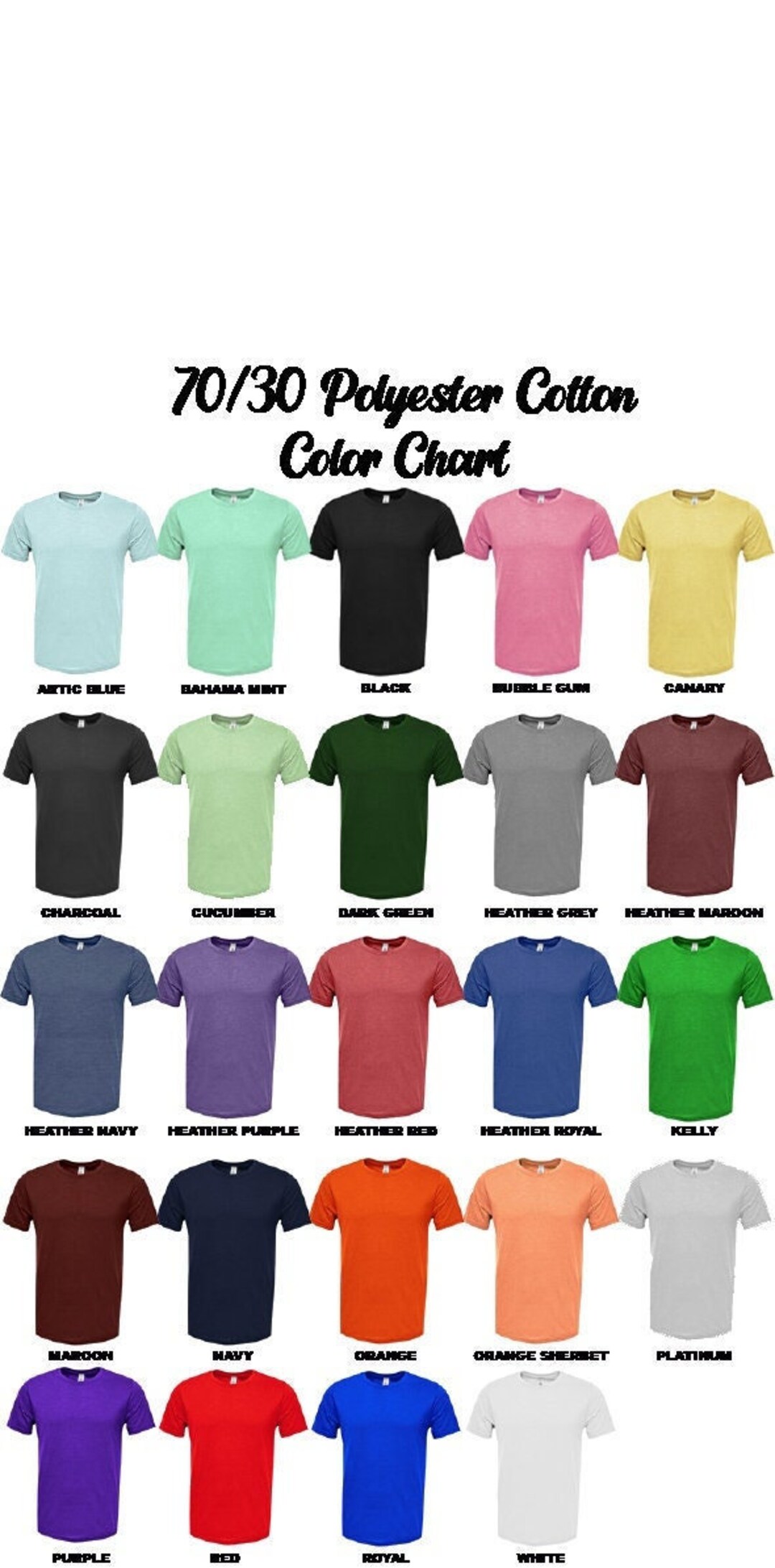 70/30 Poly/cotton Blend Sublimation Blank T Shirt, Unisex Adult T Shirt