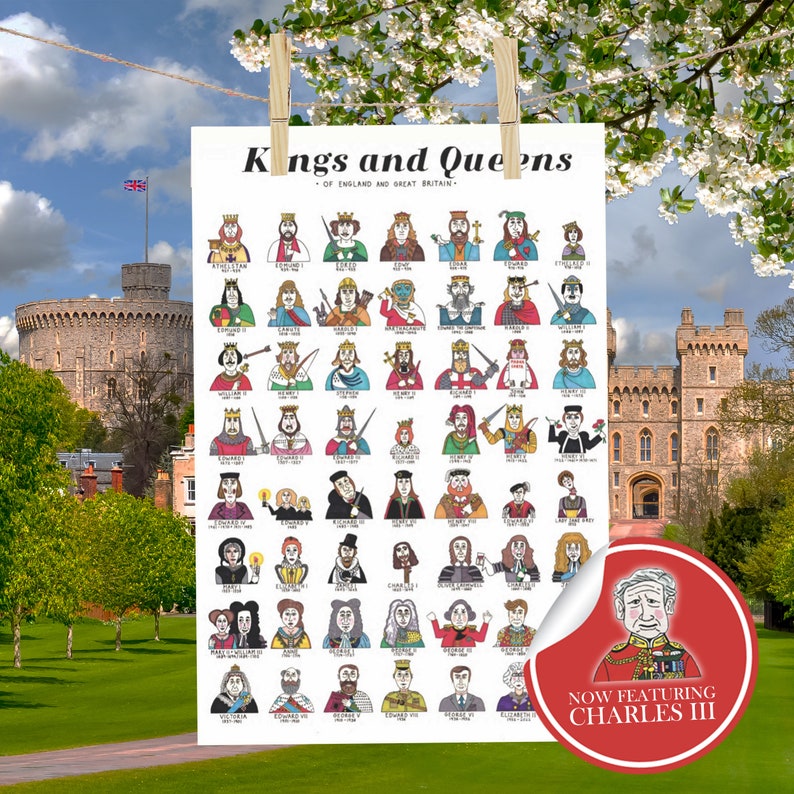 Kings and Queens of England and Great Britain Tea Towel image 1