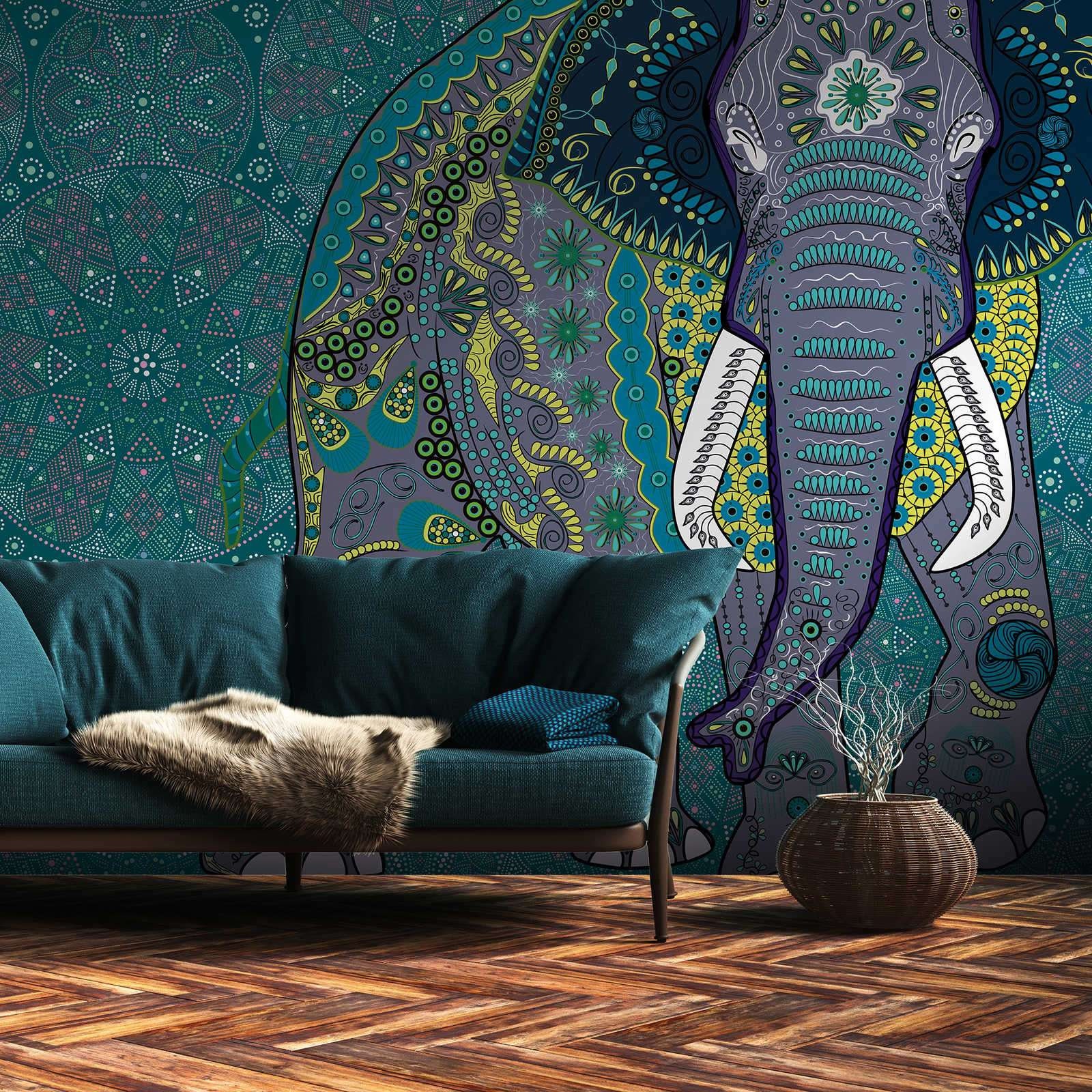 262-1 Elephant Wallpaper Mandala Motif in Indian Style - Etsy 262-1 Elephant Wallpaper Mandala Motif in Indian Style - Etsy
