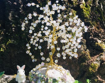 Árvore de arame com contas de latão / Árvore de arame / Árvore de arame em miniatura / Arte em arame / Escultura em arame / Decoração para casa