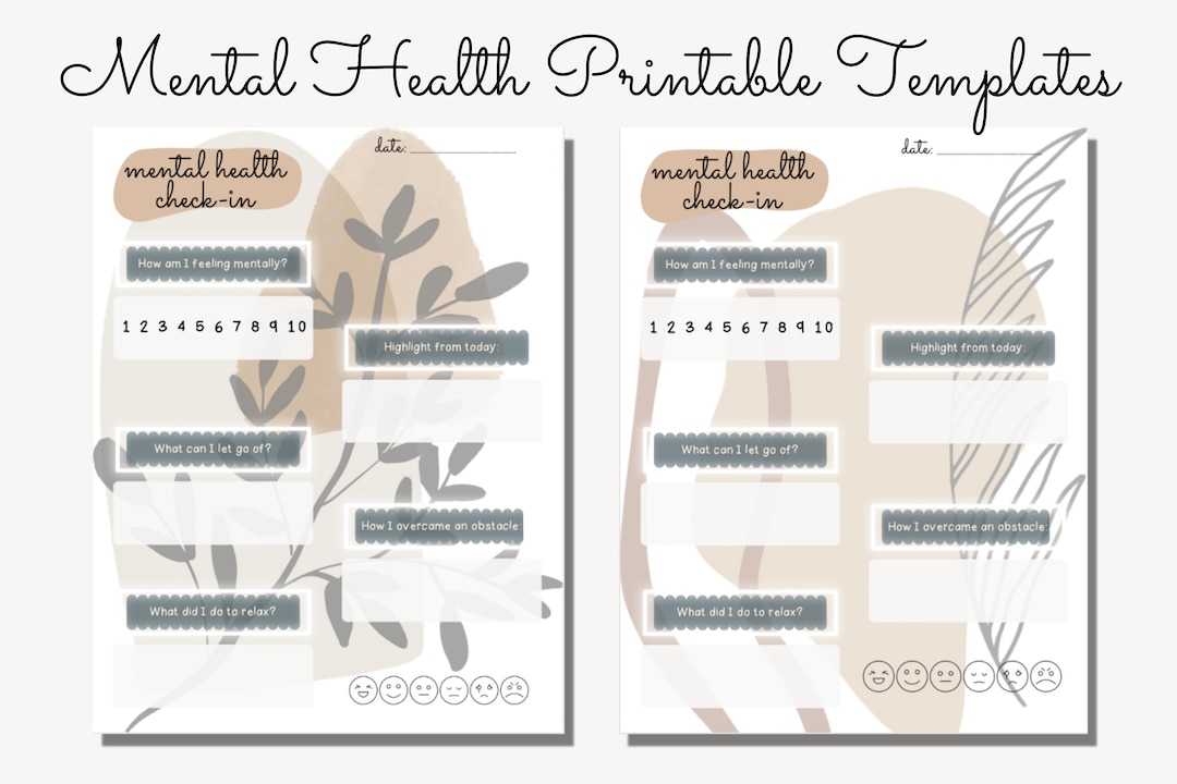 Mental Health Check in Printable Template Etsy