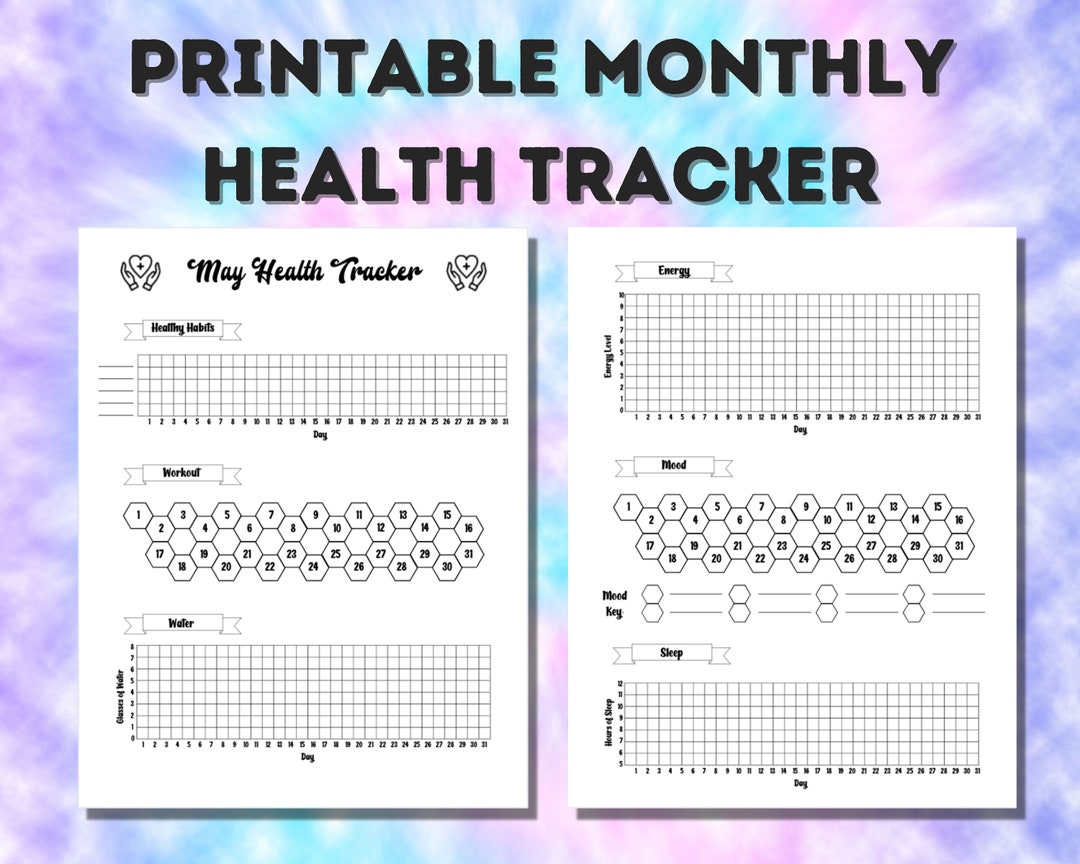 Printable Monthly Health Tracker - Bullet Journal Pages - Etsy