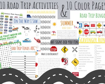 Family Road Trip Planner, Kids Road Trip Games Printable, Family Vacation Scavenger Hunt, Car Games, Travel Printables, Summer Travel Games