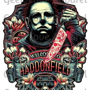 Halloween Michael Myers Haddonfield Digital Silhouette PNG Clip art for All your Designs