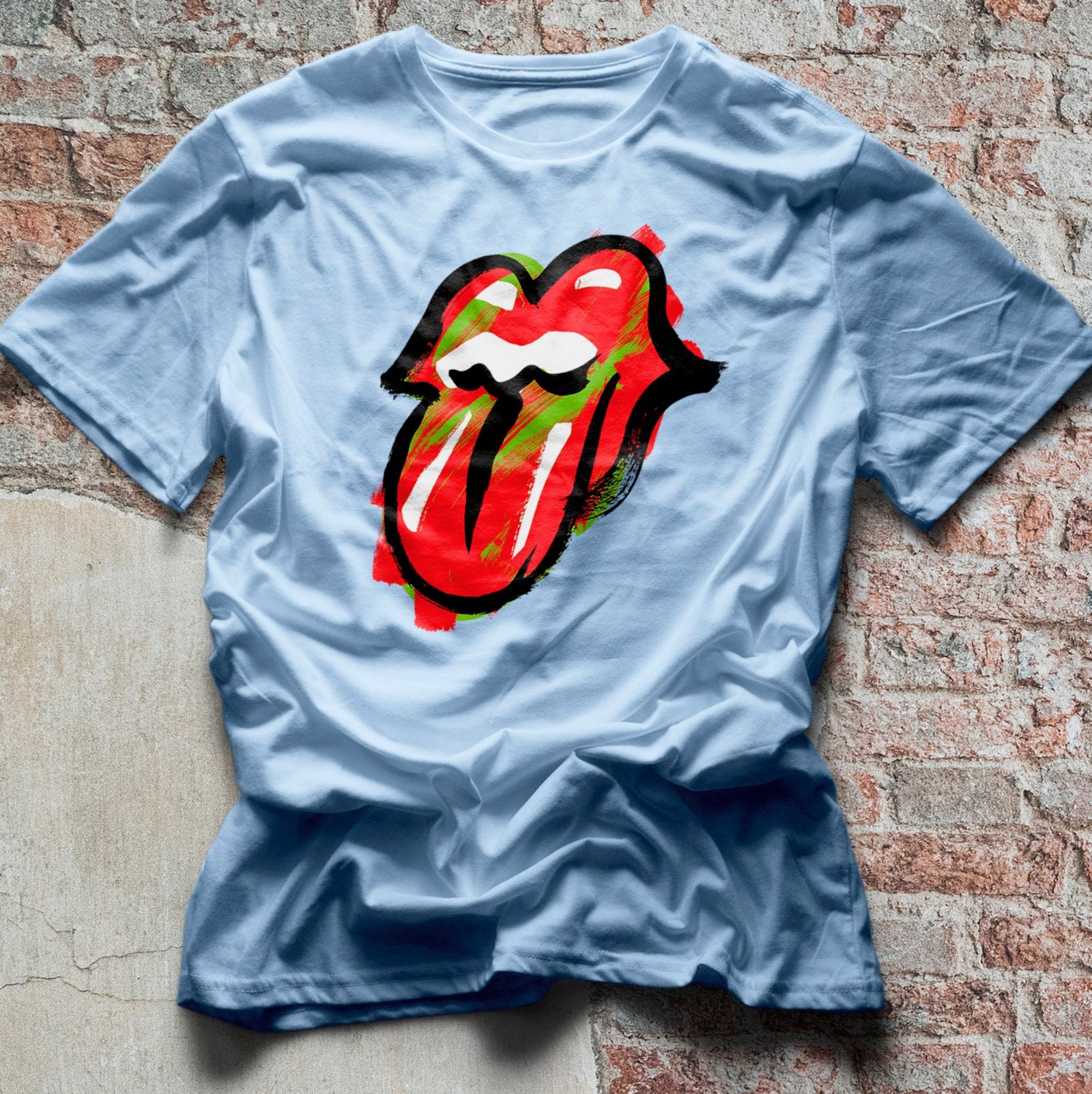 Rolling Stones Men's Classic Tongue T-Shirt - Tee Officiel Coton Doux