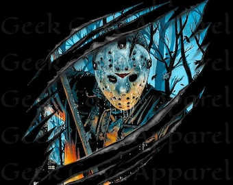 Jason Voorhees Camping PNG, Halloween Clip Art (Digital Download)