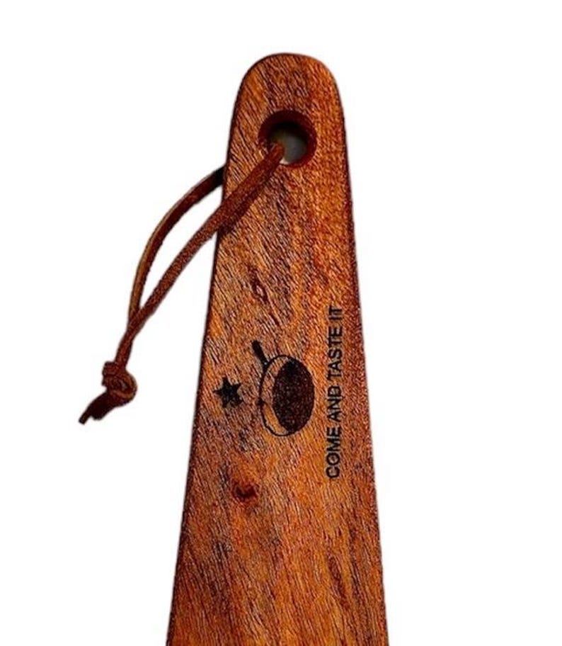 COWBOY SPATULA ® - Mesquite Wood. “Come and Take It". Handmade in Texas. Made in USA. Safe for nonstick, and cast iron cookware. TASTE It - Skillet