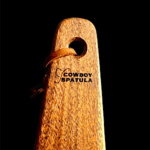Handmade Mesquite Wood Spatula, Personalized Texas Kitchen Tool, COWBOY SPATULA ® image 9