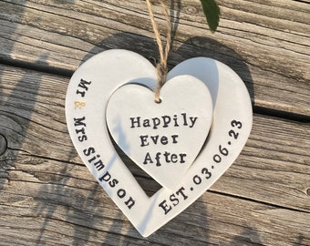 Wedding Personalised Gift | Hanging Decoration | Happily Ever After | Wedding Gift |