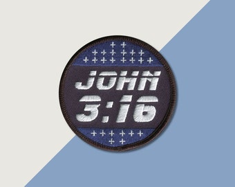 John 3:16 Patch | Punk Patch | Christian Patch | Sew on | Embroidery | Patches for Jackets | Tumblr Patch | Cute Patch | Religious Patch