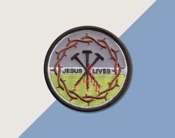 Jesus Lives Patch | Punk Patch | Christian Patch | Sew on | Embroidery | Patch for Jackets | Tumblr Patch | Cute Patch | Religious Patch