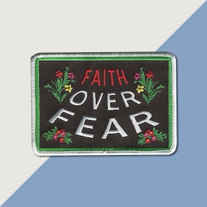 Faith over Fear Patch | Punk Patch | Christian Patch | Sew on | Embroidery | Patch for Jackets | Tumblr Patch | Cute Patch | Religious Patch
