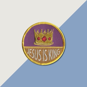 King Jesus Patch | Punk Patch | Christian Patch | Sew on | Embroidery | Patches for Jackets | Tumblr Patch | Cute Patch | Religious Patch