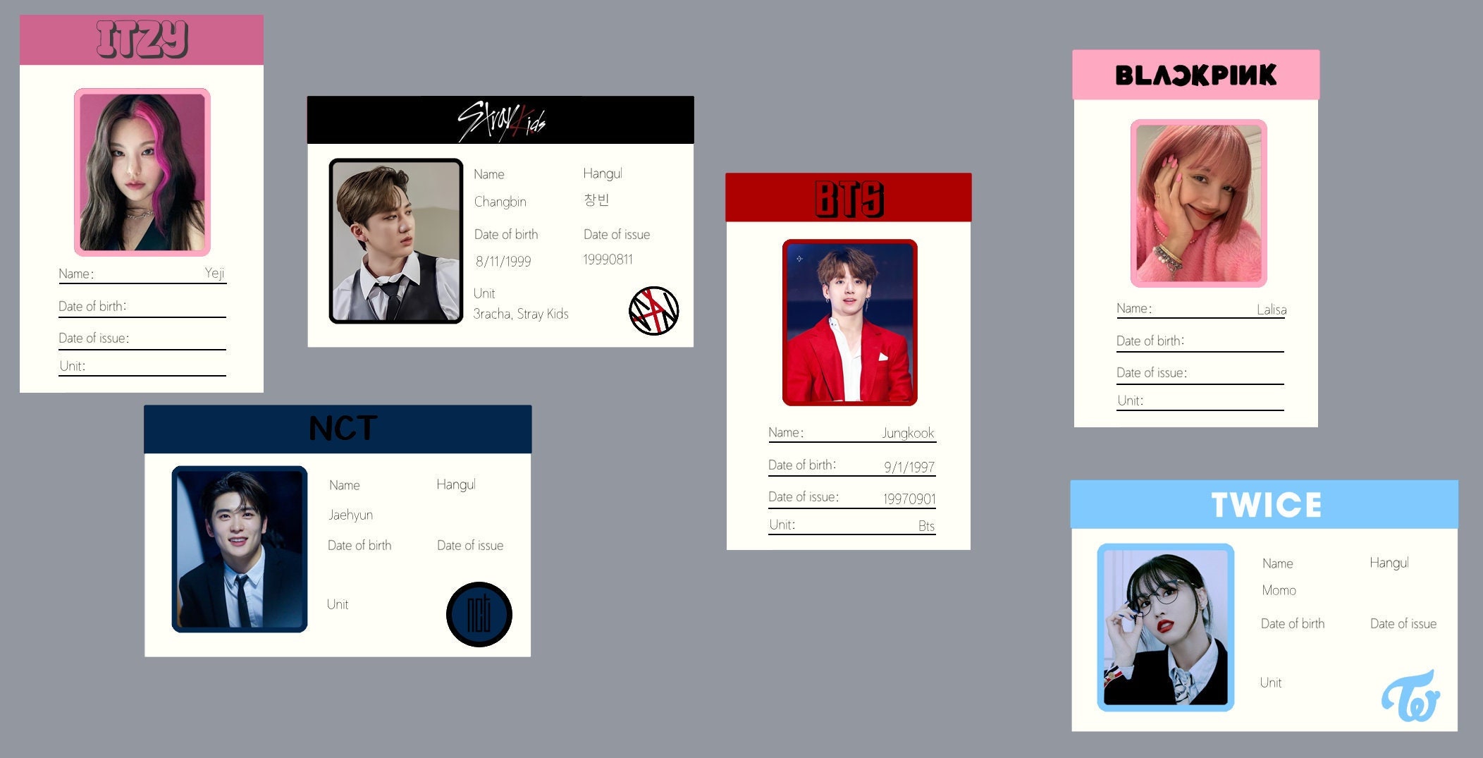 Kpop Id Card