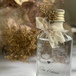 Guest gifts | Personalized mini glass bottles | Registry Office | Engagement | Nisan-Hatirasi