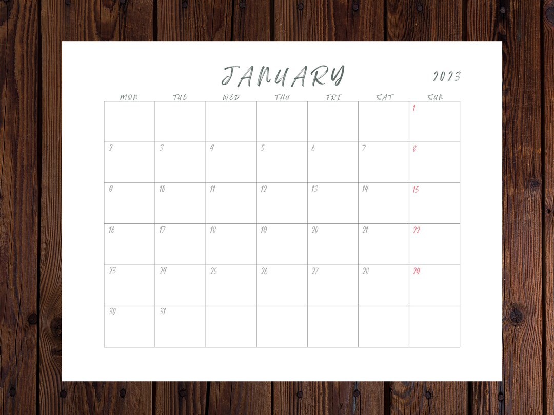 Editable 2023 Monthly Calendar, Back to School, Teacher Calendar, Fill