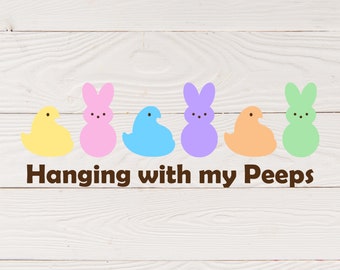 Marshmallow Bunnies SVG | Easter svg | Easter Bunny svg | Cute Spring png | Hanging with My Squad | Digital Download