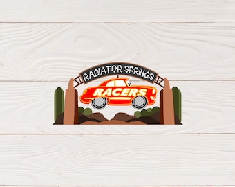 Archivo SVG / Radiator Springs Racers svg / Título del libro de recortes svg / Archivo troquelado / Archivo de corte digital para página de álbum de recortes png / DESCARGA DIGITAL
