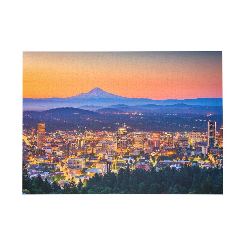 I Love Portland Skyline Puzzle City Map Puzzle 1000 Piece Etsy