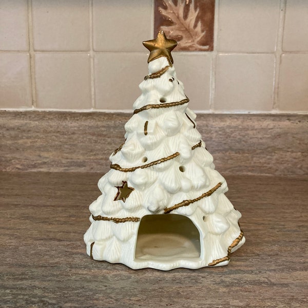 Ceramic Christmas Tree With Candle Holder Etsy