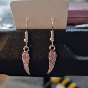 Angel wings drop earrings