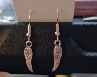 Angel wings drop earrings