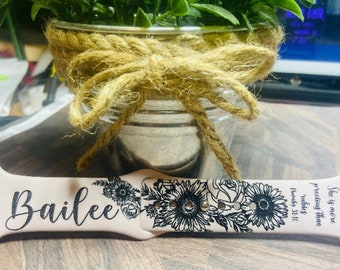 Floral Engraved Smart Watch Band: Personalized Name, Scripture