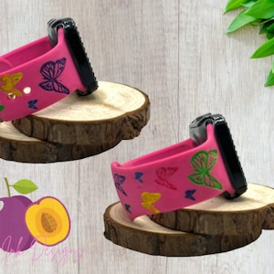 Butterfly Engraved Smart Band: Samsung, Fitbit Versa 2