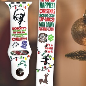 Christmas movie theme band, engraved smart watchband, Samsung engraved watch band, Fitbit versa 2, gift for movie buff