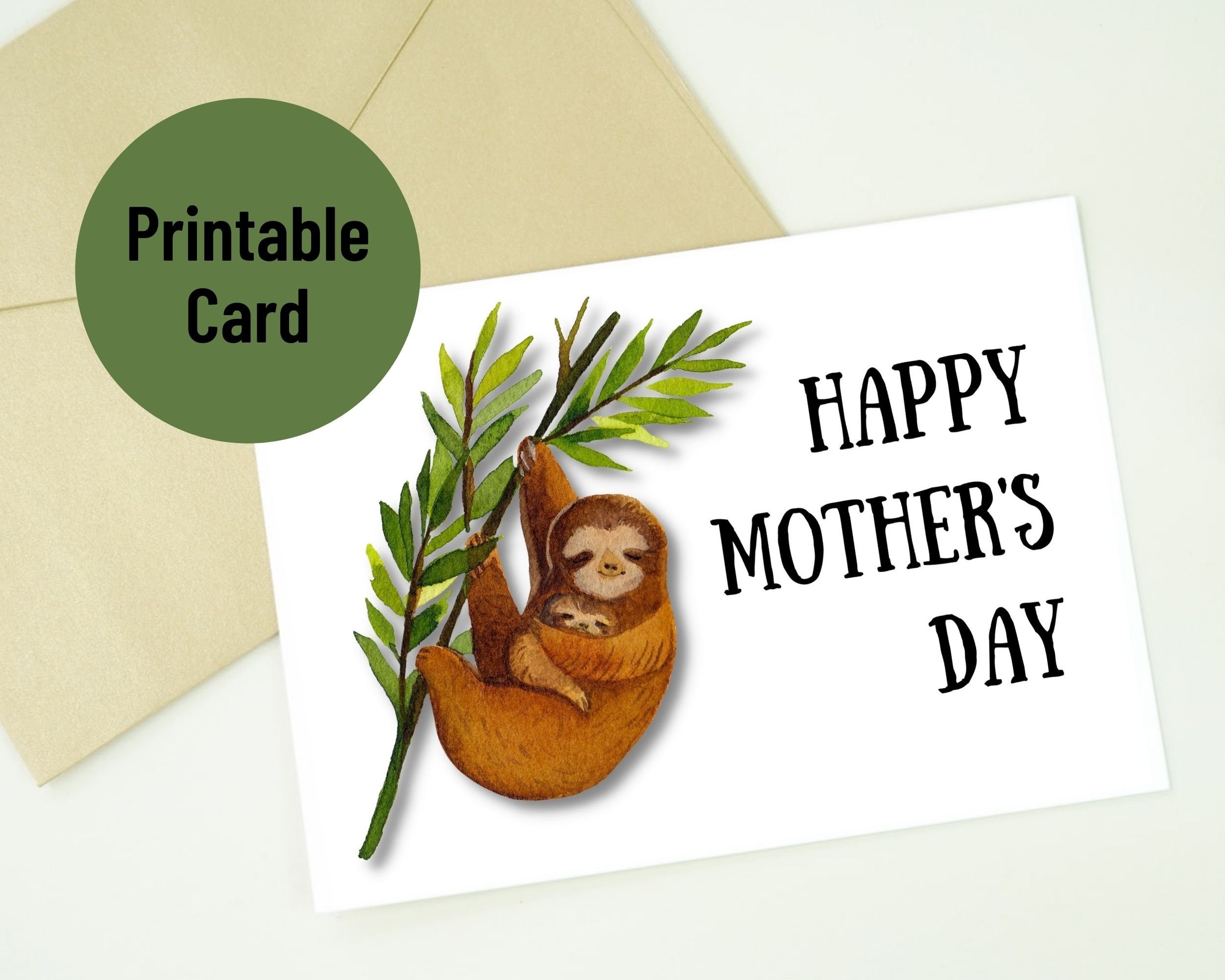 PRINTABLE Card for Mom, Mother's Day Card, Mother's Day Card Printable, Animal Mother's Day Card ...