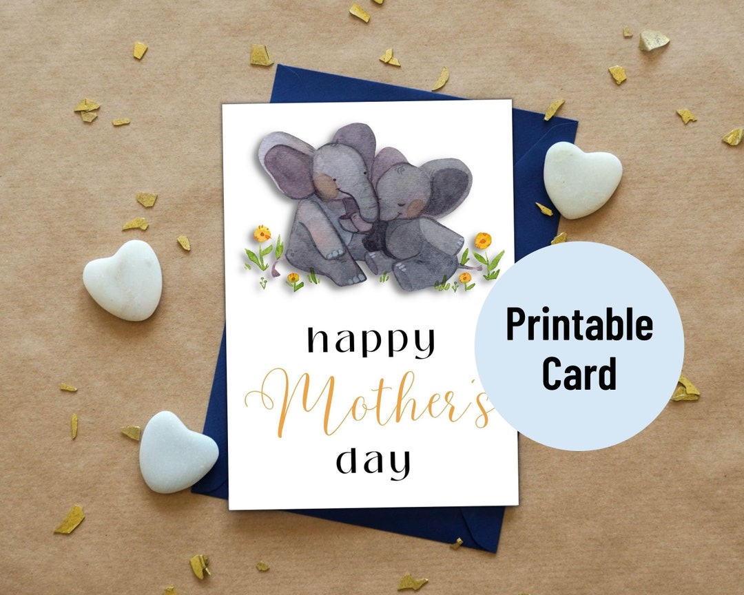 PRINTABLE Card for Mom, Mother's Day Card, Mother's Day Card Printable, Animal Mother's Day Card ...