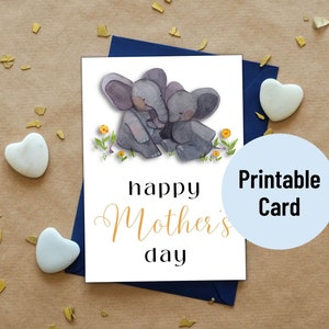 PRINTABLE Card For Mom, Mother&#39;s Day Card, Mother&#39;s Day Card Printable, Animal Mother&#39;s Day Card, Instant Download, Printable PDF