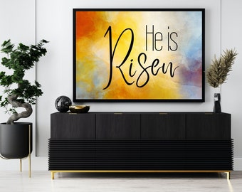 Ha resucitado imprimible, Pascua imprimible, Impresiones de Pascua, Impresión cristiana de Pascua, Arte de la pared de Pascua, Arte de la pared cristiana, Descarga digital,