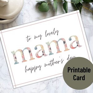 PRINTABLE Card For Mom, Mother&#39;s Day Card, Mother&#39;s Day Card Printable, Instant Download, Printable PDF