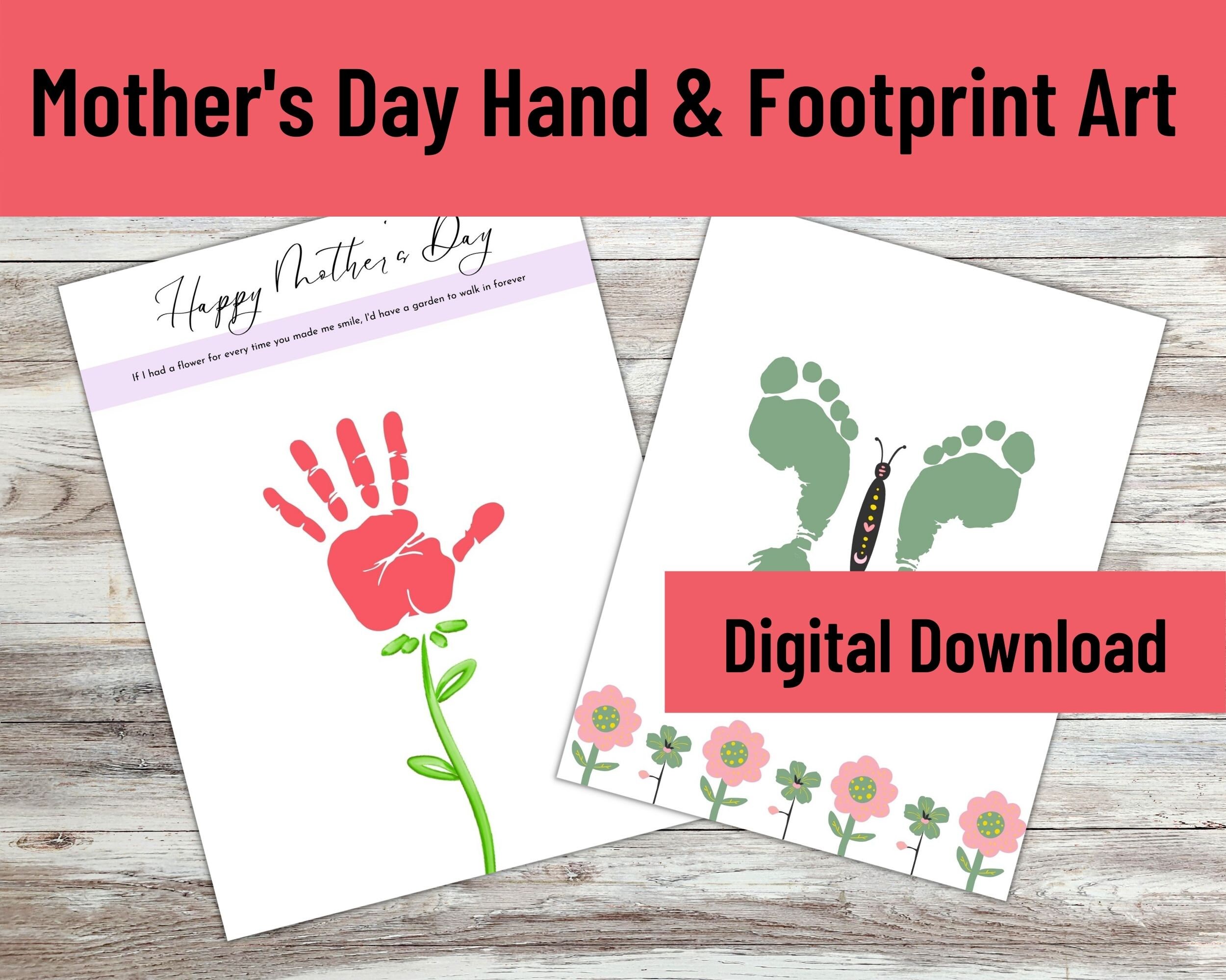 Mother s Day Printable Handprint Footprint Art Mother s Day