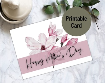 PRINTABLE Card For Mom, Mother's Day Card, Mother's Day Card Printable, Watercolor Floral, Instant Download, Printable PDF
