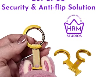 Conjuntos completos / Sistema de seguridad y antivuelco para colgante de peluche de 17 cm / Dispositivo antirrobo para llaveros / Protector de clip para llaveros