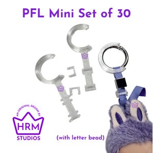 Complete Sets | Security & Anti-flip System for 17cm Plush Pendant | Keychain Anti-Theft Device | Keyring Clip Guard Protector Prevention 30 PFL Translucent
