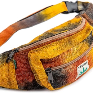 Sac banane en chanvre respectueux de l'environnement pour les aventures de tous les jours (unisexe) - Sac banane en chanvre et coton - Sac banane en chanvre style bohème hippie